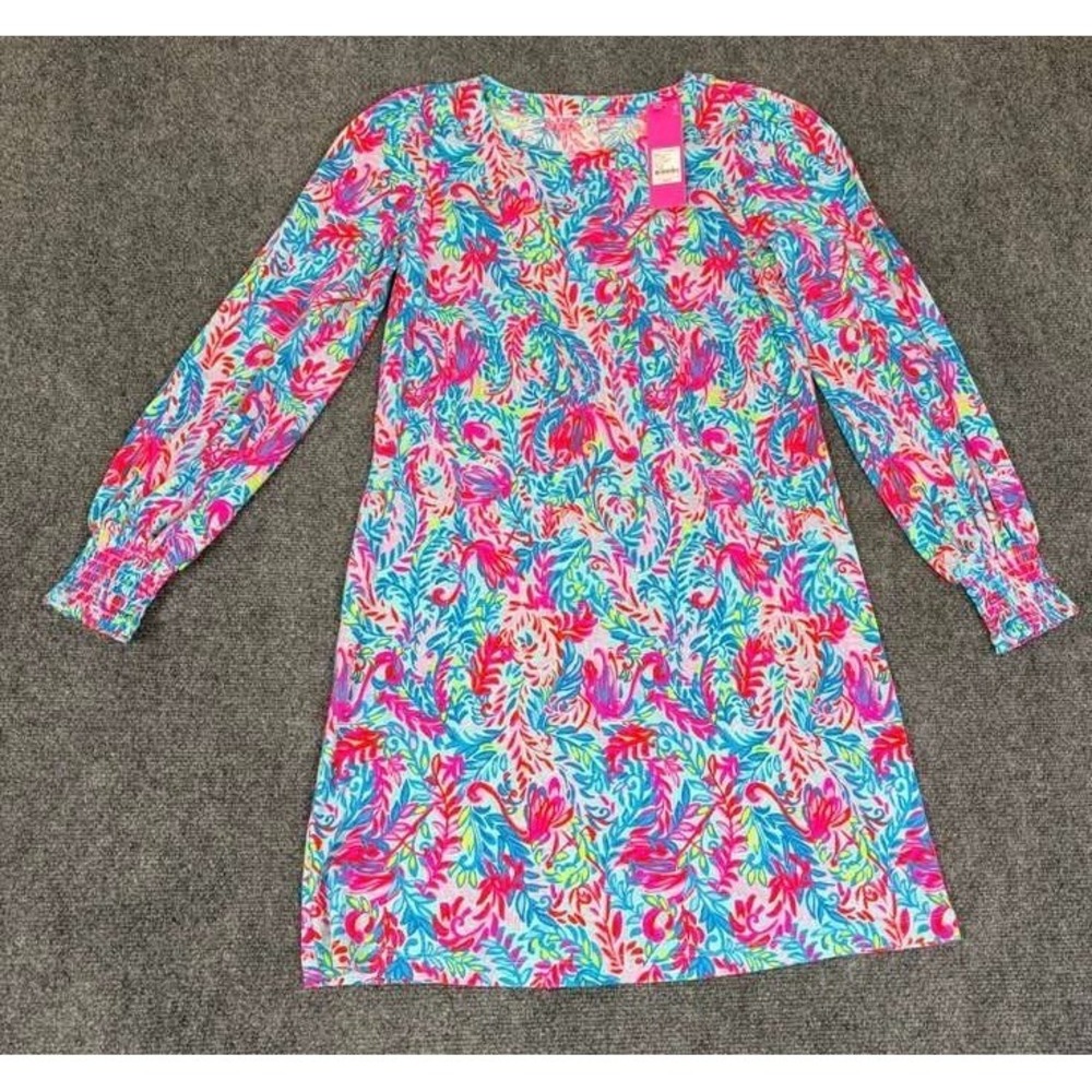 NWT Lilly Pulitzer Diann‎ Long Sleeve Dress Knee LengthWomen's Size XS Cotton